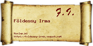 Földessy Irma névjegykártya
