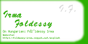 irma foldessy business card